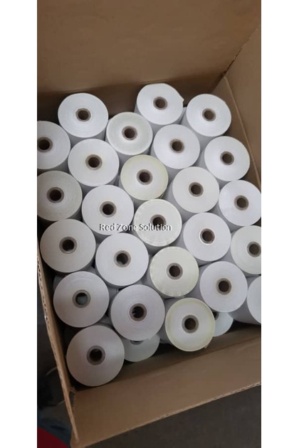 1 box(100pcs) 2ply Dot Matrix Paper Roll for Receipt Printer : 76mm x 65mm