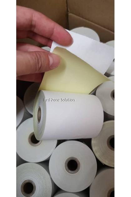 1 box(100pcs) 2ply Dot Matrix Paper Roll for Receipt Printer : 76mm x 65mm