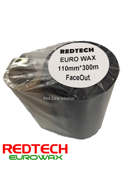 REDTECH EUROWAX 110*300m PREMIUM QUALITY Wax Barcode Ribbon