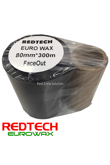 REDTECH EUROWAX 80*300m PREMIUM QUALITY Wax Barcode Ribbon