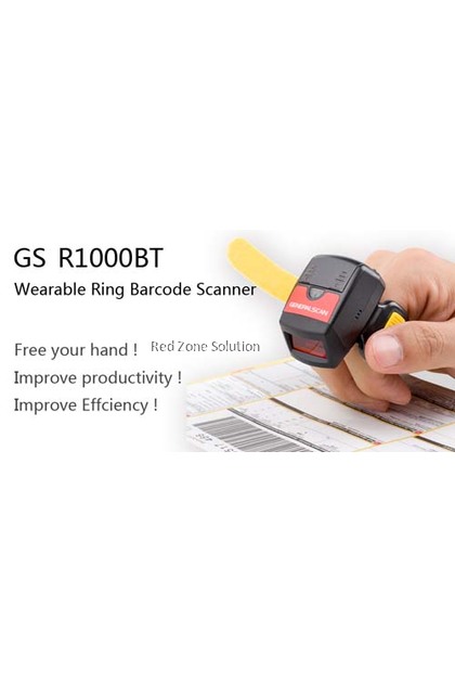 GeneralScan GS-R1000 BT Ring Bluetooth Barcode Scanner -Support Android & iOS